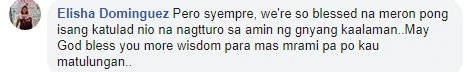 Facebook comment from Elisha Dominguez after a Coach Chinkee seminar