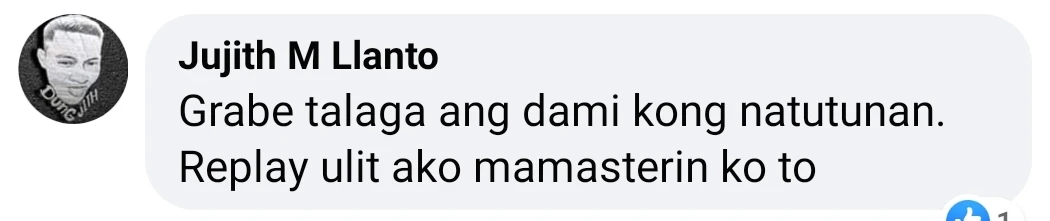 Facebook comment from Jujith M Llanto after a Coach Chinkee seminar